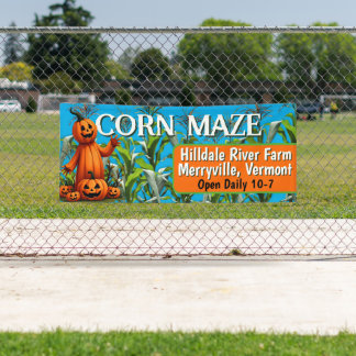 Mais Maze Fall Saison Farm Fun Zeichen Banner
