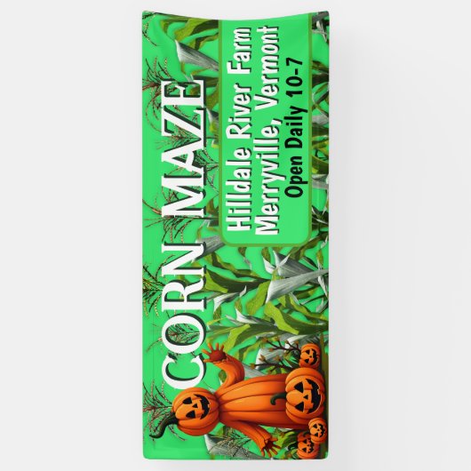 Mais Maze Fall Saison Farm Fun Zeichen Banner (Vertikal)