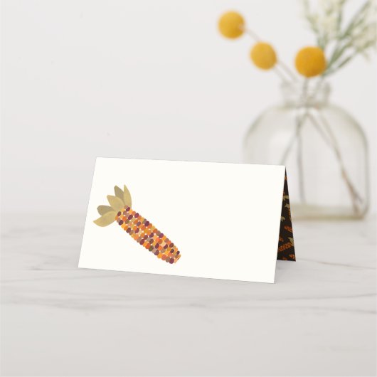 Mais oder indischer Erntedank Platzkarte (Vorderseite)