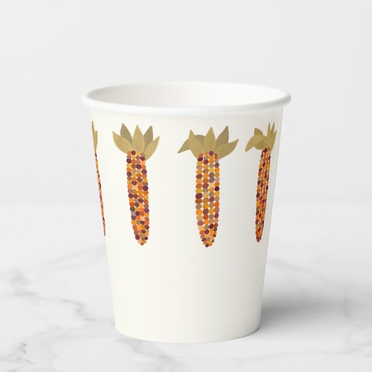 Mais oder indischer Mais Happy Thanksgiving Pappbecher (Rückseite)