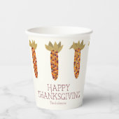 Mais oder indischer Mais Happy Thanksgiving Pappbecher (Vorderseite)