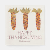 Mais oder indischer Mais Happy Thanksgiving Serviette (Vorderseite)