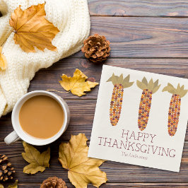 Mais oder indischer Mais Happy Thanksgiving Serviette