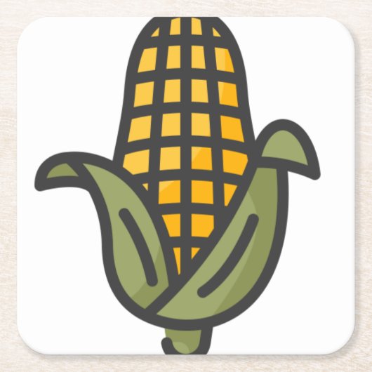 Mais Rechteckiger Pappuntersetzer (Vorderseite)