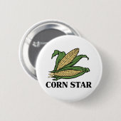 Mais-Stern-lustiger Gemüsewortspiel GRILLEN Spaß Button (Vorne & Hinten)