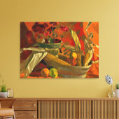 Mais und Orangen, Stillleben Leinwanddruck (Insitu (Wohnzimmer))