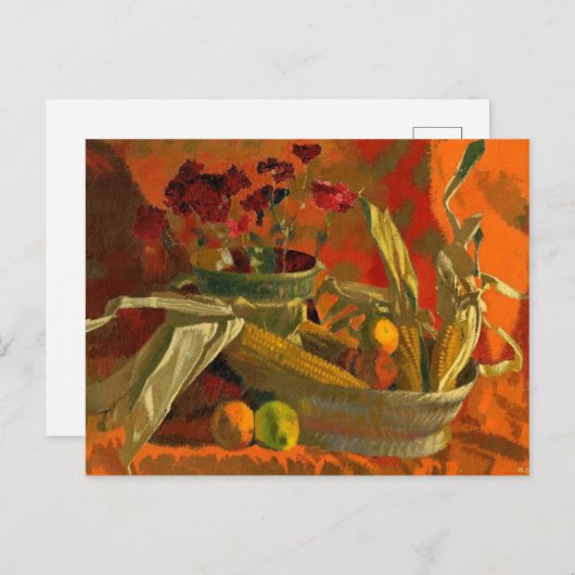 Mais und Orangen, Stillleben, Postkarte (Vorne/Hinten)