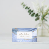 Maisblume blauer Glitzer-Visitenkarte Visitenkarte (Stehend Vorderseite)