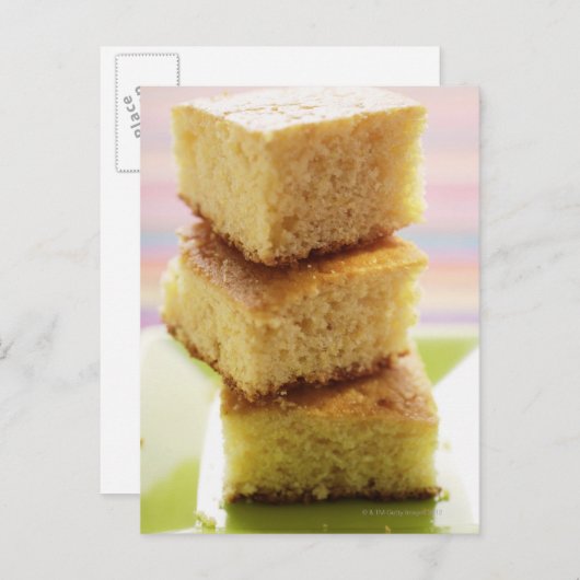 Maisbrot, in Würfel geschnitten (in einem Haufen) Postkarte (Vorne/Hinten)