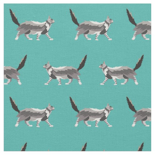 Maiscoon-Katze Türkis Stoff (Nahaufnahme)