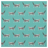 Maiscoon-Katze Türkis Stoff (Muster)