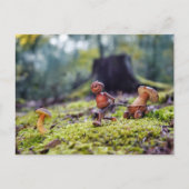 Maiself mit einem Pilz in einem kleinen Wagen Postkarte (Vorderseite)