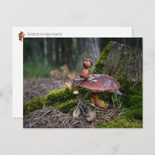 Maiself mit Fahrrad auf Pilz Postkarte (Vorne/Hinten)