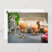 Maiselfen stehlen Eier in der Küche Ostern Postkarte (Vorne/Hinten)