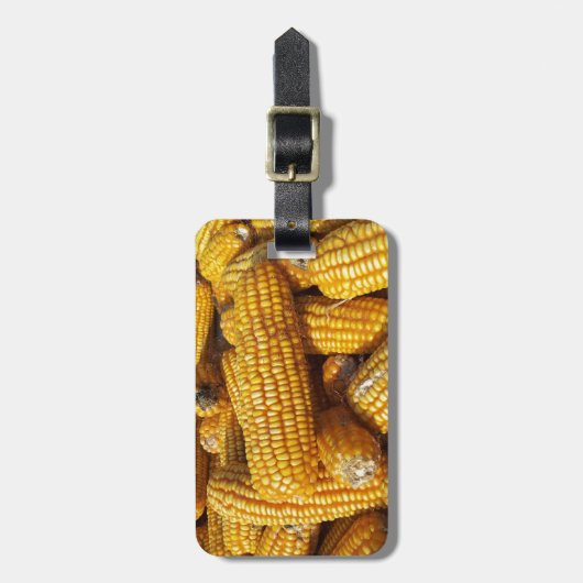 Maisernte, Pile von geerntetem Mais auf Brüsten Gepäckanhänger (Vorderseite vertikal)