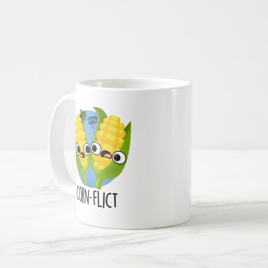 Maisflict Funny Mais Pun Kaffeetasse (Vorderseite Links)