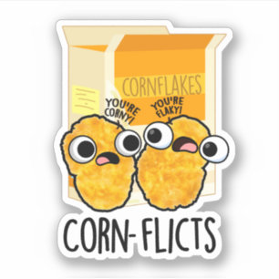 Maisflicts Funny Corn Flakes Pun Aufkleber