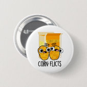 Maisflicts Funny Corn Flakes Pun Button (Vorne & Hinten)