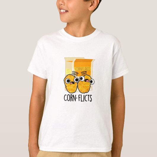 Maisflicts Funny Corn Flakes Pun T-Shirt (Vorderseite)