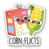 Maisflicts Funny Cornflake Corn Pun Aufkleber (Vorderseite)