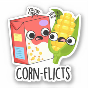 Maisflicts Funny Cornflake Corn Pun Aufkleber