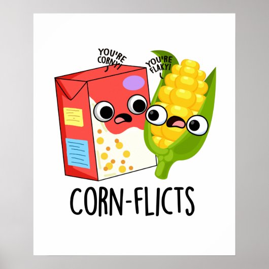 Maisflicts Funny Cornflake Corn Pun Poster (Vorne)
