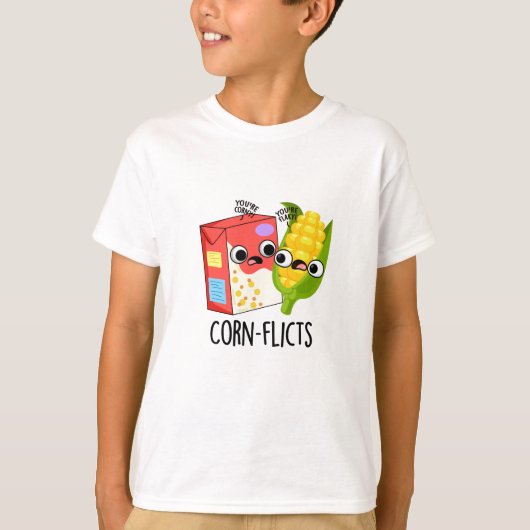 Maisflicts Funny Cornflake Corn Pun T-Shirt (Vorderseite)