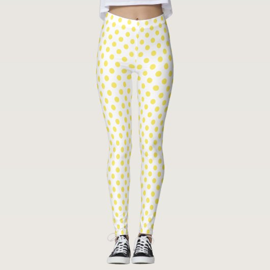 Maisgelbe Polka-Dots-Circles Leggings (Vorderseite)