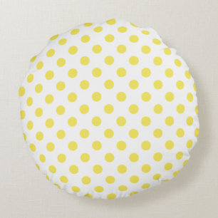 Maisgelbe Polka-Dots-Circles Rundes Kissen