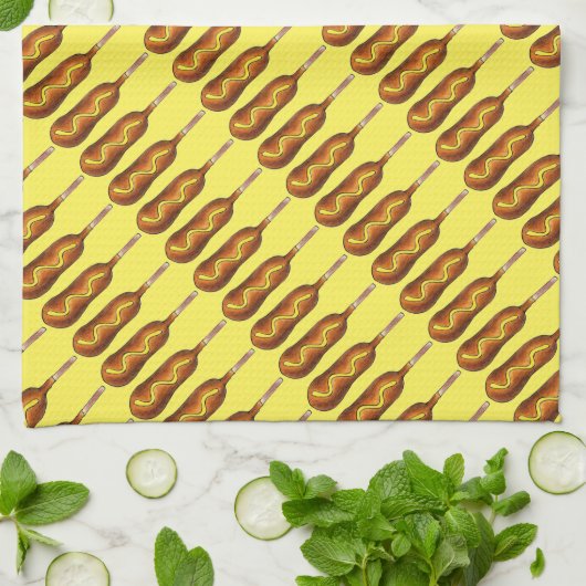 Maishund Corndog Karneval Staat Fressbude Geschirrtuch (Gefaltet)