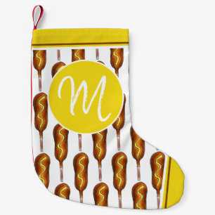 Maishund mit Senf-Karneval-Corndog-Monogramm Kleiner Weihnachtsstrumpf