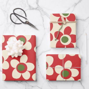 Maisie Blume Whimsical Christmas Floral Pattern Geschenkpapier Set