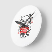 Maisie Moo Clock  Runde Wanduhr (Winkel)