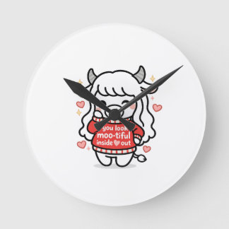 Maisie Moo Clock  Runde Wanduhr