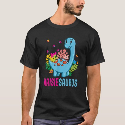 MAISIESAURUS Personalisierter Name MAISIE Dino Din T-Shirt (Vorderseite)