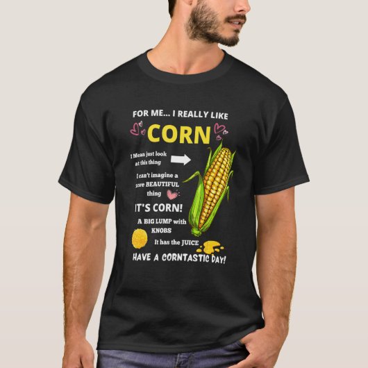Maisjunge, den ich wirklich mag, auf dem Cob mit B T-Shirt (Vorderseite)