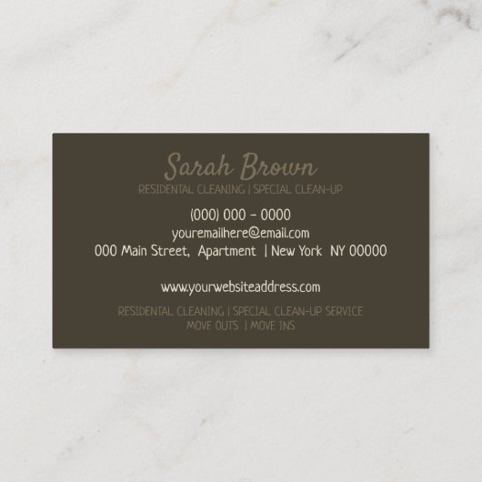 Maiskammer Reinigung Visitenkarte (Rückseite)