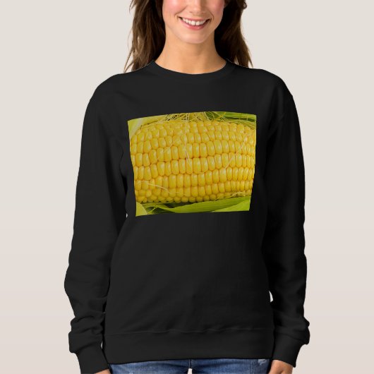 Maiskolben Mit Seide Und Blättern Am Kolben Sweatshirt (Vorderseite)