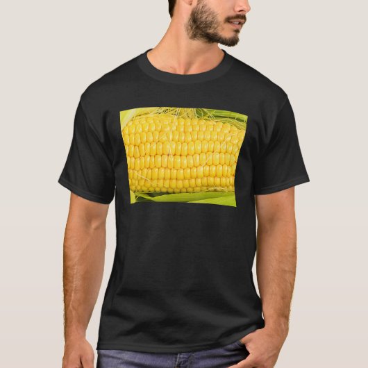 Maiskolben Mit Seide Und Blättern Am Kolben T-Shirt (Vorderseite)