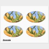 Maiskörner-Aufkleber Ovaler Aufkleber (Blatt)