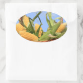 Maiskörner-Aufkleber Ovaler Aufkleber (Tasche)