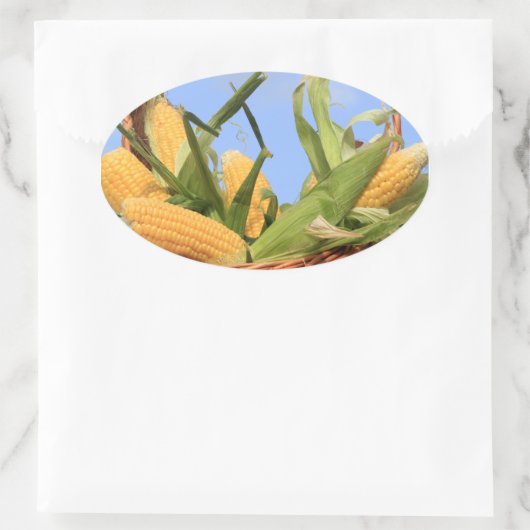 Maiskörner-Aufkleber Ovaler Aufkleber (Tasche)