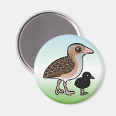 Maiskrähe mit Baby Magnet (Vorderseite/Rückseite)