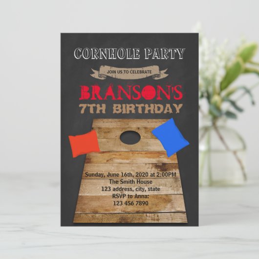 Maisloch-Party Einladung (Stehend Vorderseite)