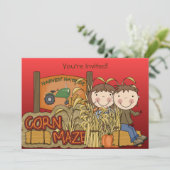 Maismaze Party Einladungen im Herbst (Stehend Vorderseite)