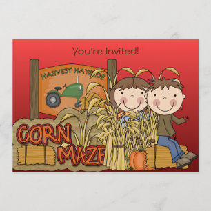 Maismaze Party Einladungen im Herbst