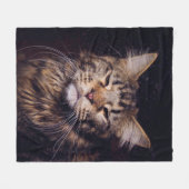 Maismünze auf schwarzem Hintergrund Jungtier,Katze Fleecedecke (Vorderseite (Horizontal))