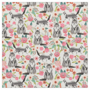 Maismünze Vintage Blumencreme Stoff