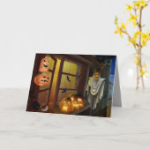 Maison pour Halloween - Karte (Gelbe Blume)