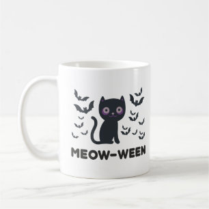Maisono Delight Black Cat and Bats Halloween Kaffeetasse